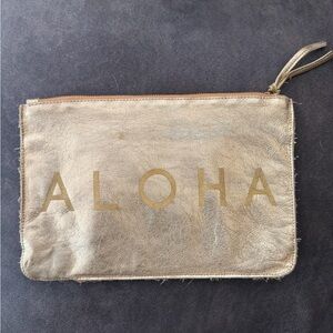 ALOHA gold clutch/pouch